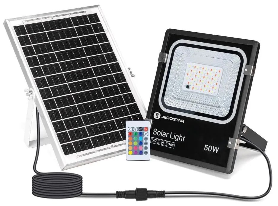 Aigostar B.V. Aigostar - LED RGB Stmievateľný solárny reflektor LED/50W/3,2V IP66 + DO AI1854