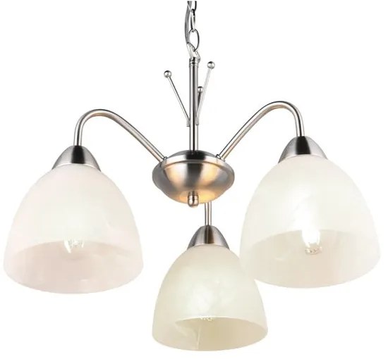 Závesné svietidlo so skleneným tienidlom v bielo-striebornej farbe ø 43 cm Dobby – Trio