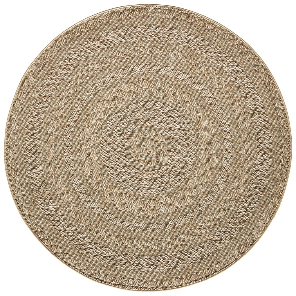 NORTHRUGS - Hanse Home koberce Kusový koberec Forest 103998 Beige / Brown – na von aj na doma - 160x160 (priemer) kruh cm