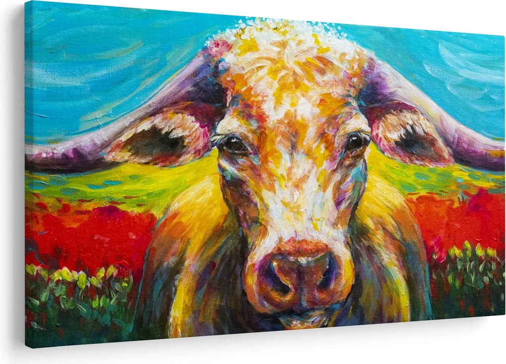 Obraz - Maľovaná krava (90x60 cm)