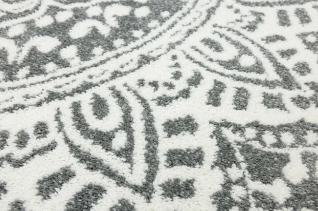 Koberec Lima G757A mandala, krémový / sivý kruh