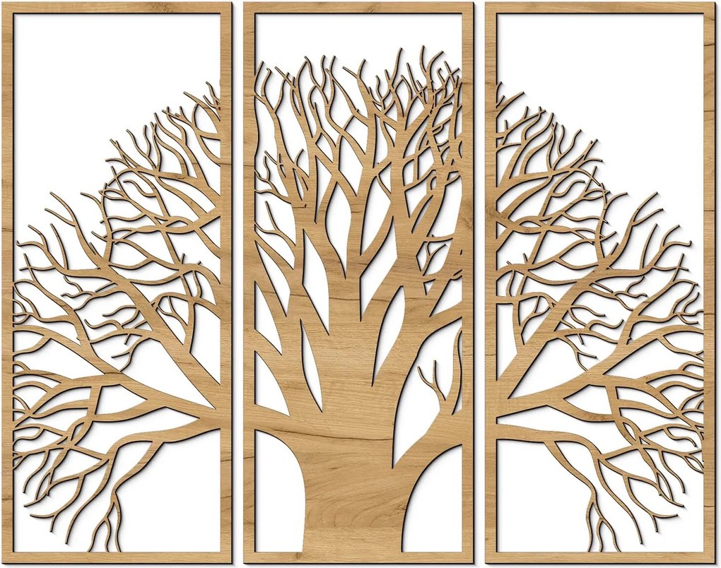 DUBLEZ | Viacdielny obraz na stenu - Strom z dreva