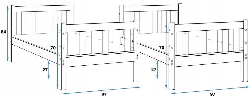 BMS Group Poschodová posteľ Kacper 190cm x 90cm - prírodná