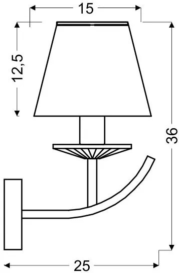 Candellux VALinenCIA Nástenné svietidlo 1X40W E14 Patina 15X36 21-84012