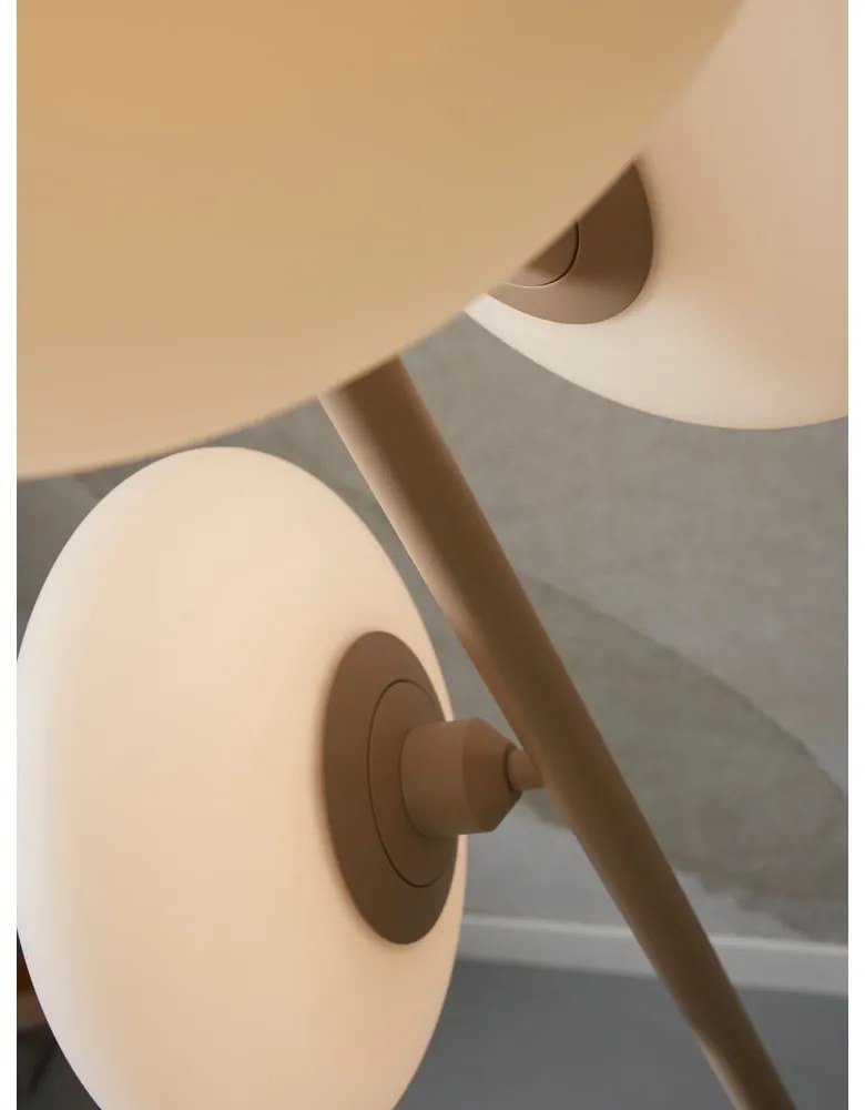 Krémovobiela stojacia lampa so skleneným tienidlom (výška 161 cm) Sapporo – it's about RoMi