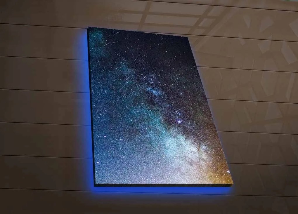 Obraz s LED osvetlením NEBO POSIATE HVIEZDAMI 45 x 70 cm