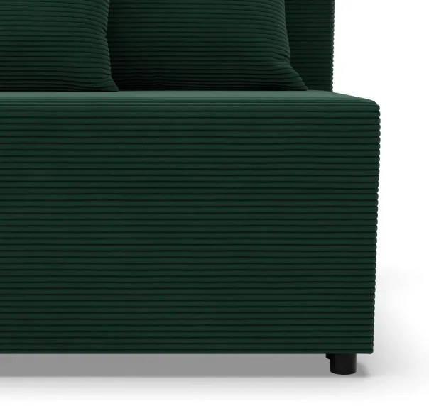 Rohová rozkladacia sedačka FERMO Poso fľaškovo zelená