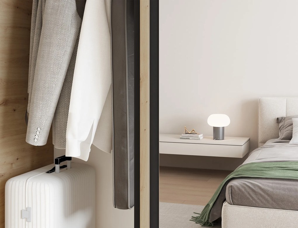 Šatní skříň Emerio se zrcadlem 180 cm dub Artisan