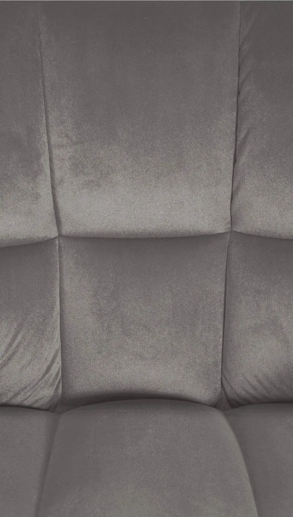 Barová stolička Damaso B - zamat, čierny rám - Sivá