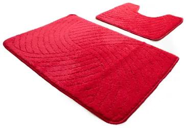 ERVI PLAS Kúpeľňová predložka dvojdielna protišmyková ‒ Valeria červená 50 × 80 cm
