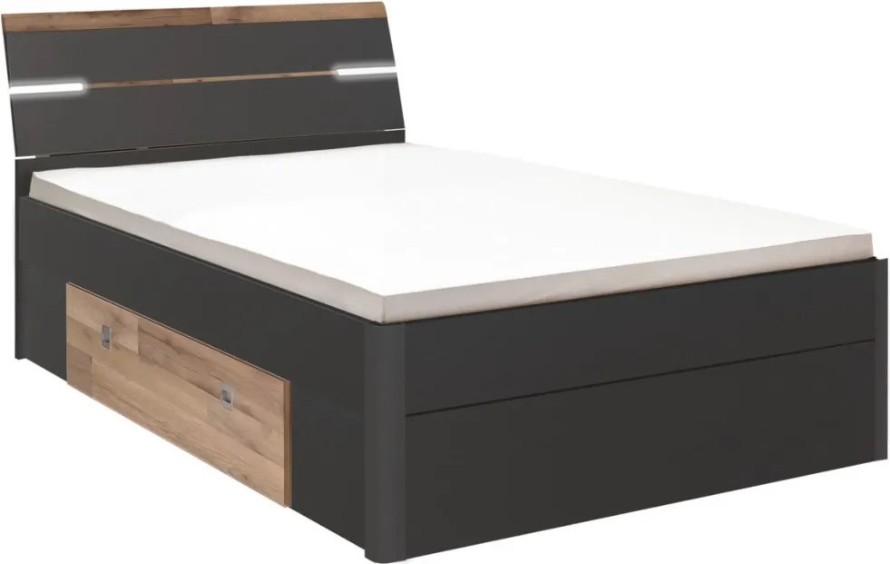 Posteľ Mars 140x200 cm, so zásuvkami a osvetlením