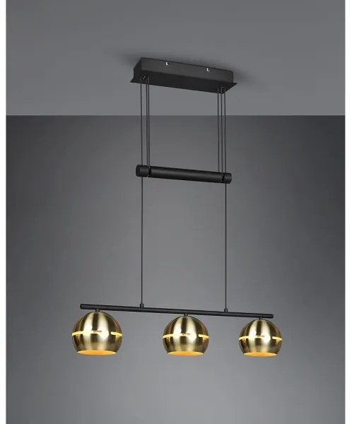 Trio - Luster na lanku FLETCHER 3xE14/40W/230V mosadz