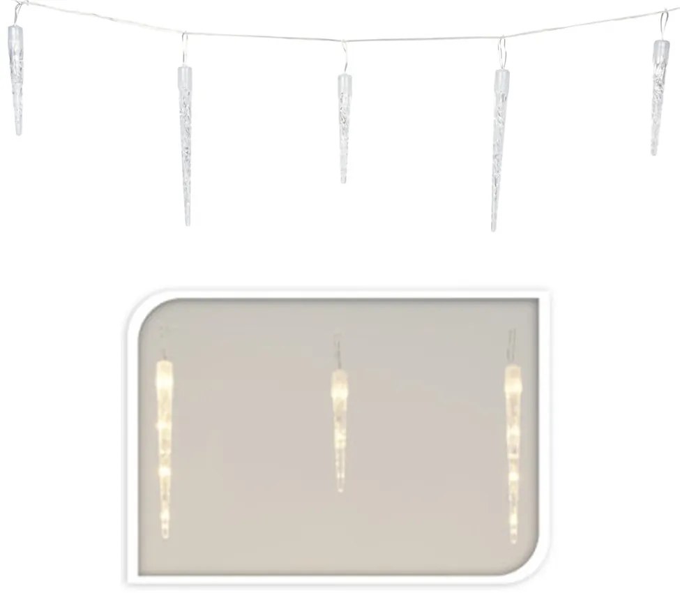 Vianočné svetielka 6,9 m/24 (72 led) teplá biela, 8 režimov svietenia, pamäťová funkcia