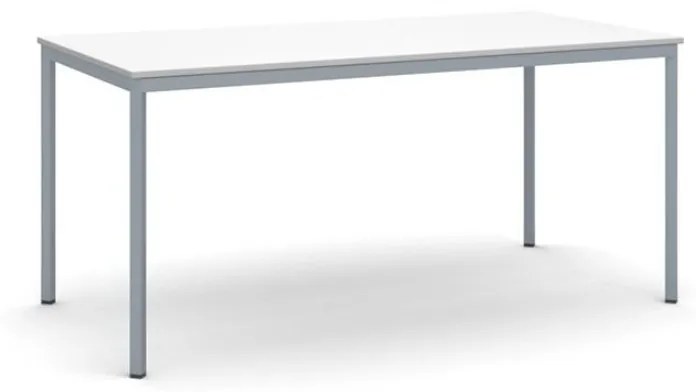 Jedálenský stôl, 1600 x 800 mm, tmavo sivá podnož, biela