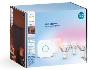 Základná sada Philips Hue WACA 3xGU10/4,7W 2200-6500K + Hue Bridge