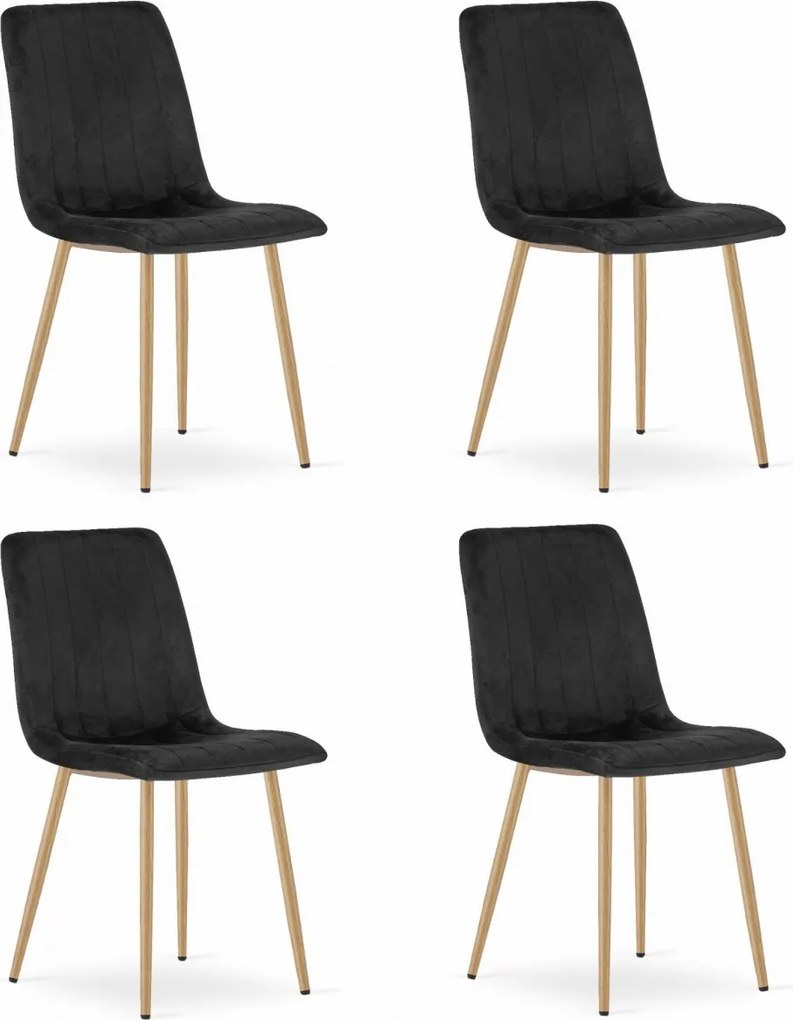 Čierna zamatová stolička LAVA
