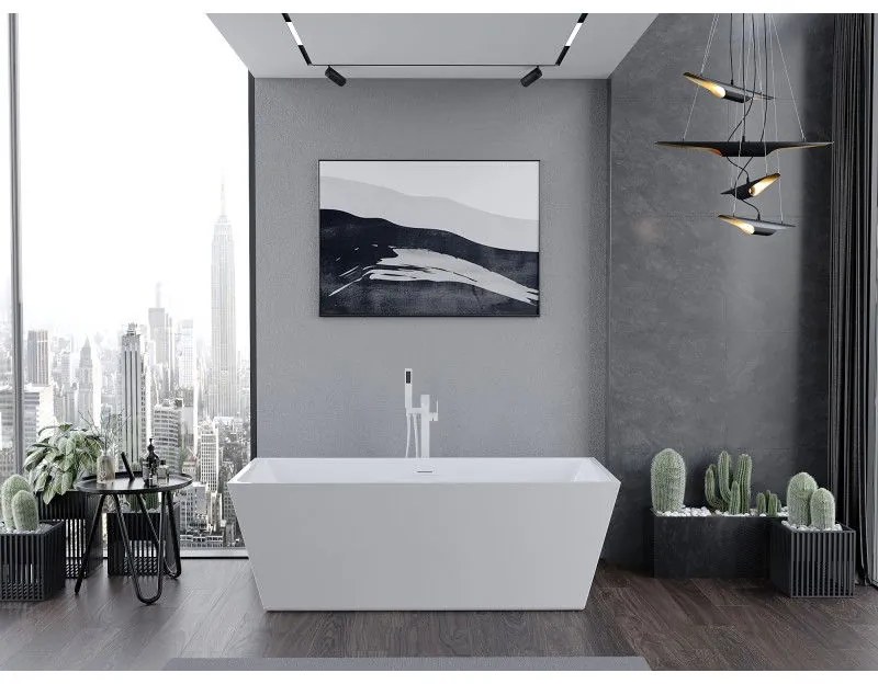 Mexen Lita, voľne stojaca vaňa 170 x 75 cm, biela, biely prepad, 52121707500-20