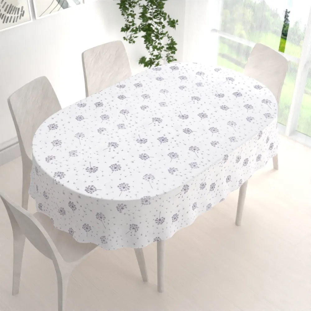 Biante Bavlnený oválny obrus Sandra SA-189 Odkvitnuté púpavy 140x220 cm