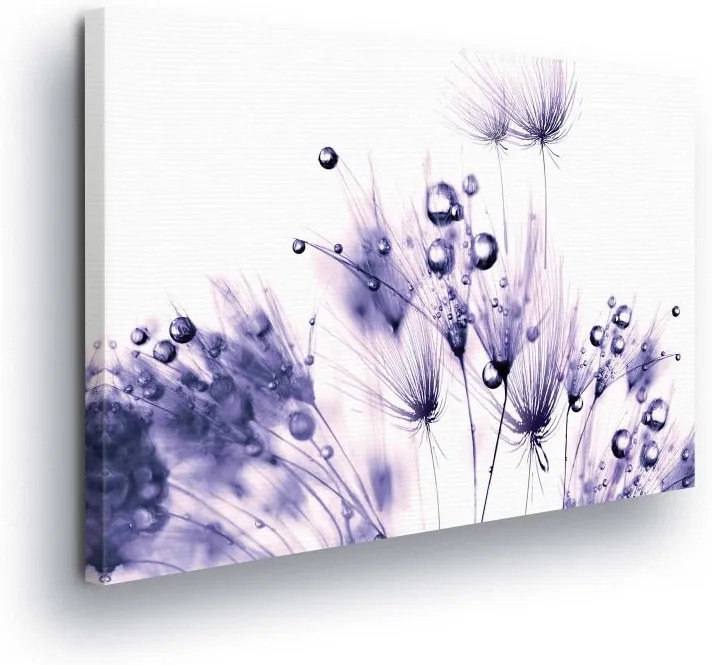GLIX Obraz na plátne - Dark Blue Contours Flower 100x75 cm
