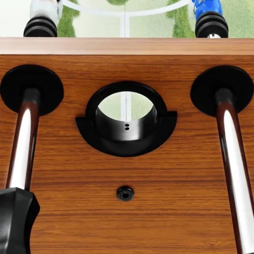 vidaXL Stolný futbal oceľ 60 kg 140x74,5x87,5 cm bledohnedý a čierny-