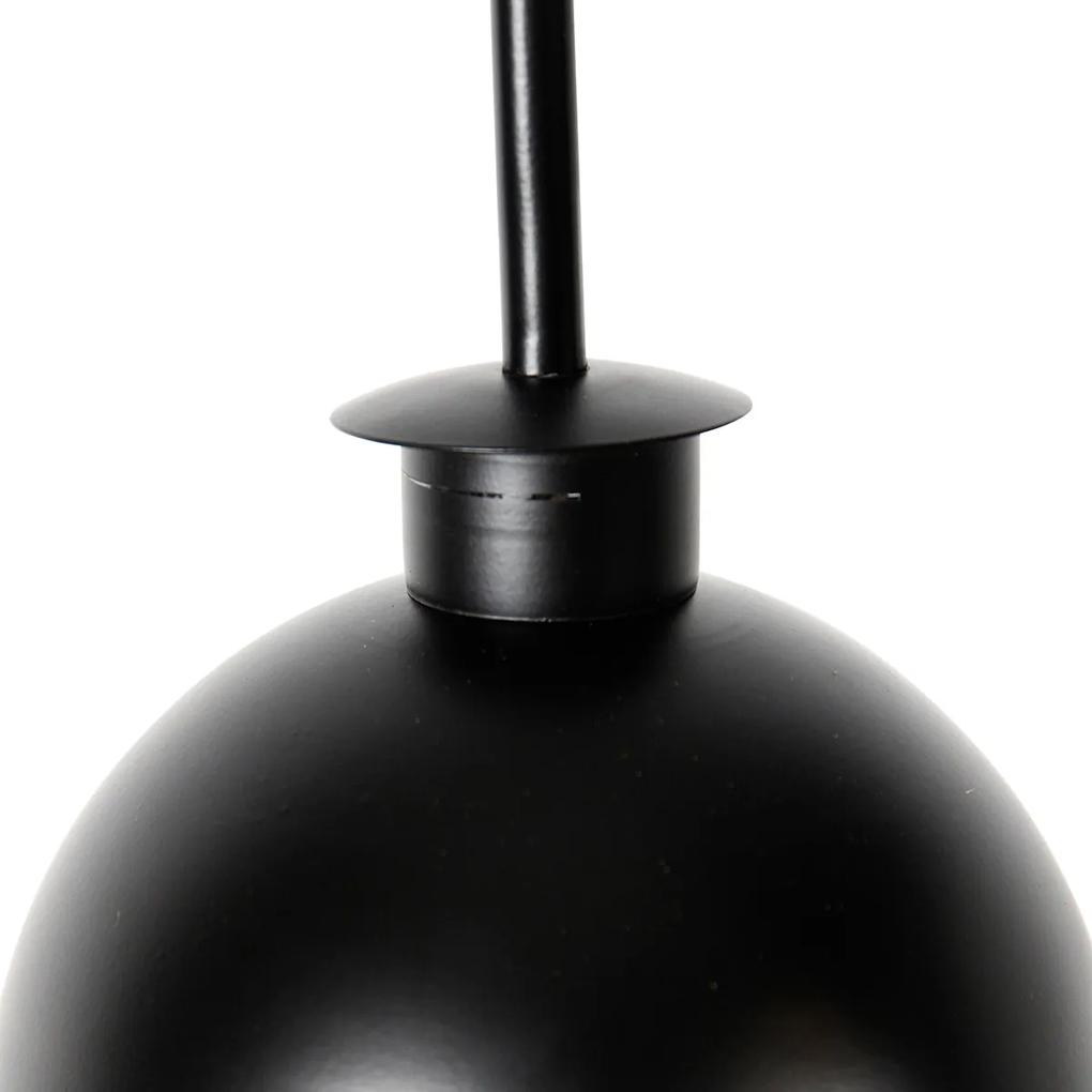 Priemyselná stojaca lampa čierna s mosadzným 2-svetlom - Haicha
