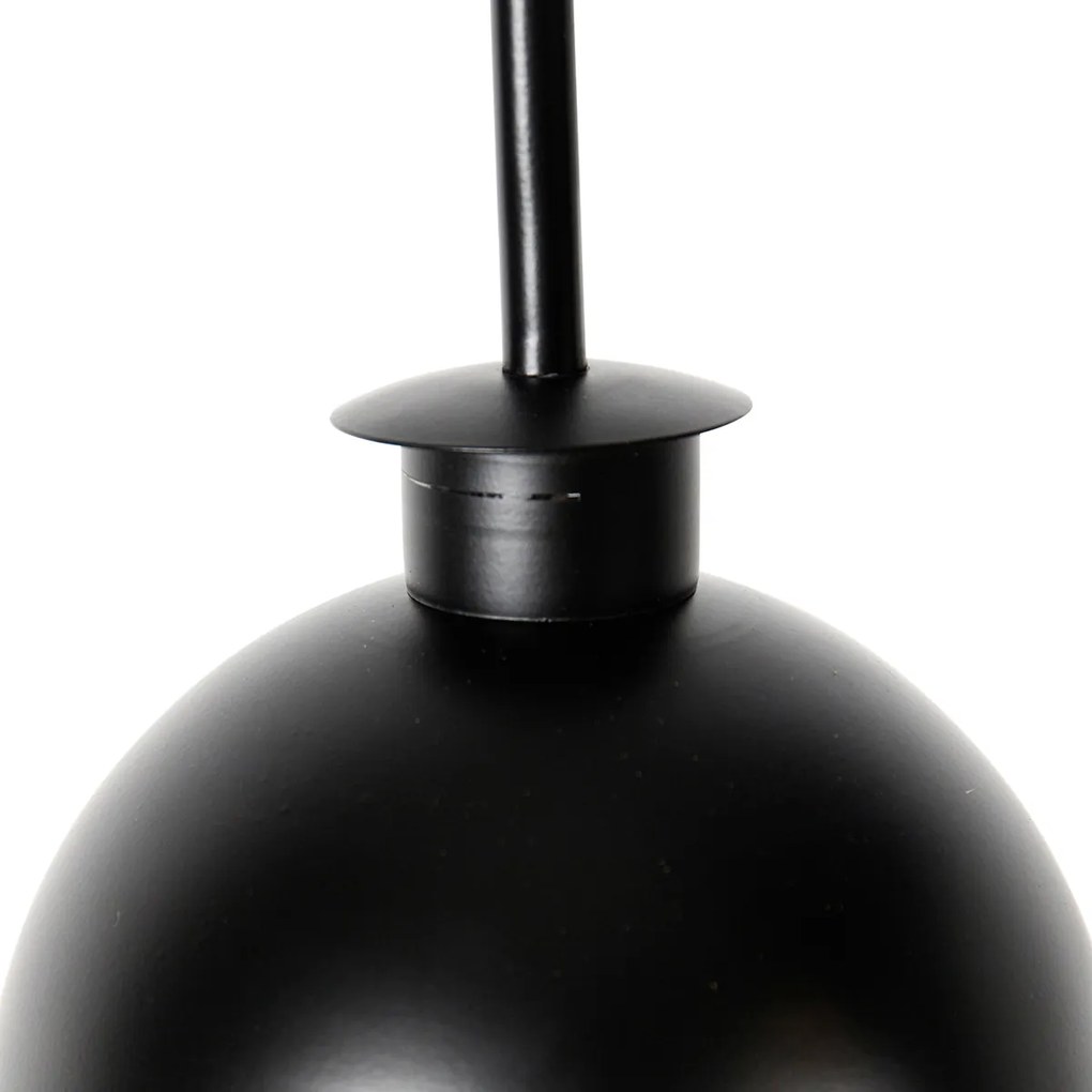 Priemyselná stojaca lampa čierna s mosadzou 2-svetlo - Haicha