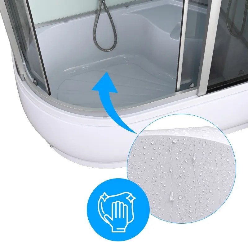 Terra Hydromasážny box WSH7106RW WH, 120x80 pravý bez sauny
