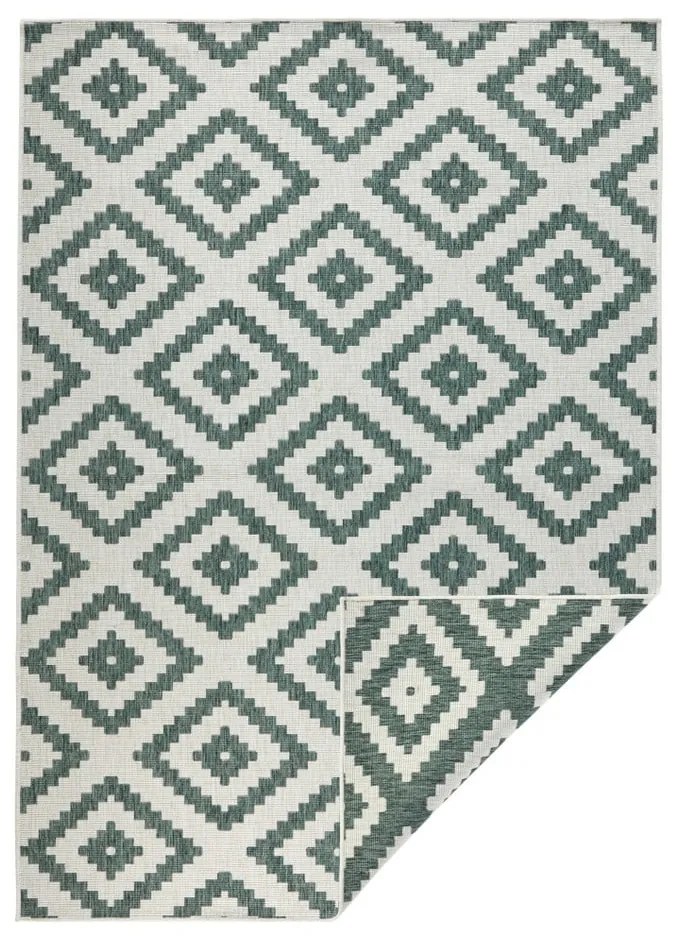 Zeleno-krémový vonkajší koberec NORTHRUGS Malta, 160 x 230 cm