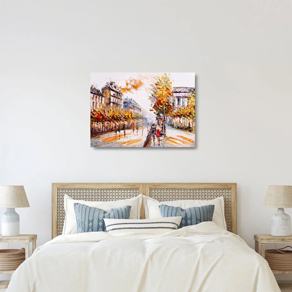 Sklenený obraz - Ulica v Paríži (70x50 cm)