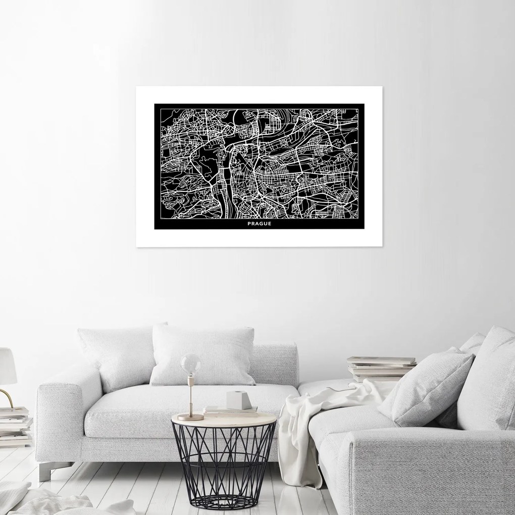 Gario Plagát City plan Prague Farba rámu: Bez rámu, Rozmery: 90 x 60 cm