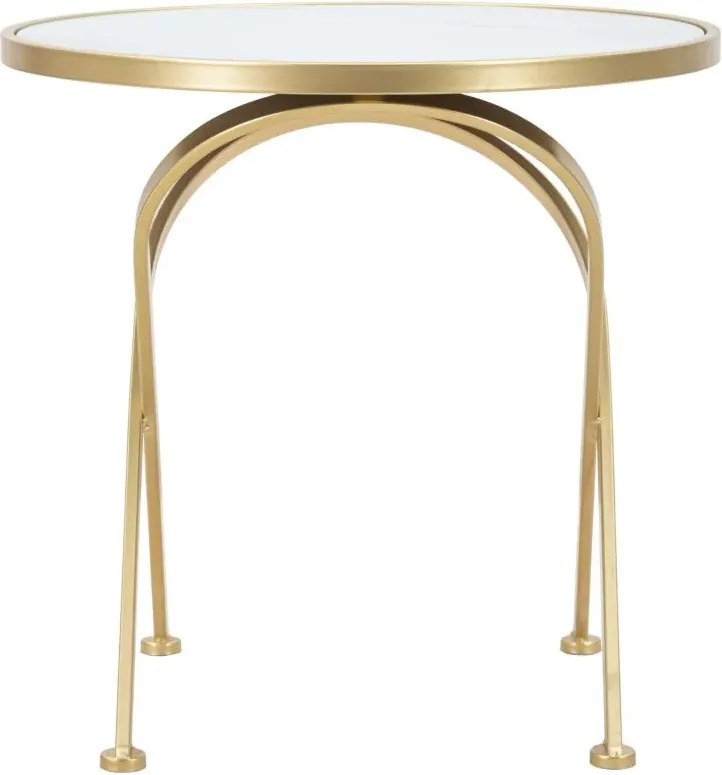 Odkladací stolík Glam 50 cm zlatý/mramor