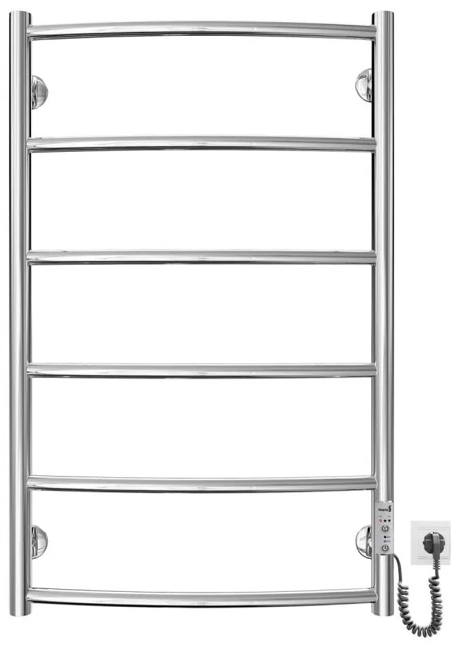 Kúpeľňový rebríkový radiátor CLASSIC 100W/230V 81x53cm nerez/lesklý chróm pravá