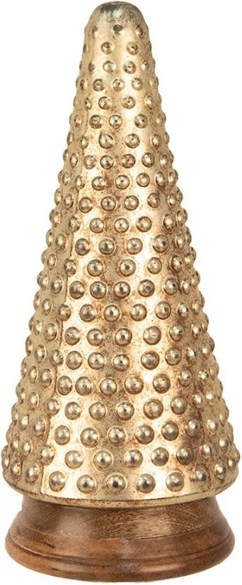 Sklenená vianočná dekorácia zlatého stromčeka - 14*31 cm