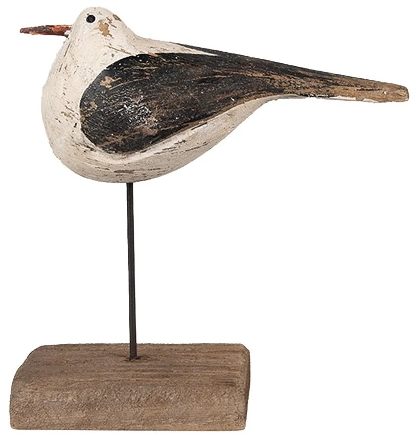 Drevená dekorácia čajka na podstavci - 12*5*13 cm