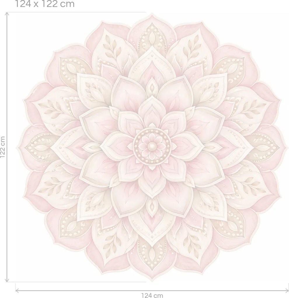 Růžová mandala arch 46 x 45 cm