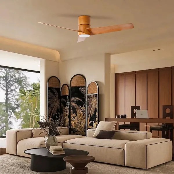 ZEVENTI - LED stropný ventilátor BARROSA LED/18W/230V Wi-Fi Tuya hnedá + DO