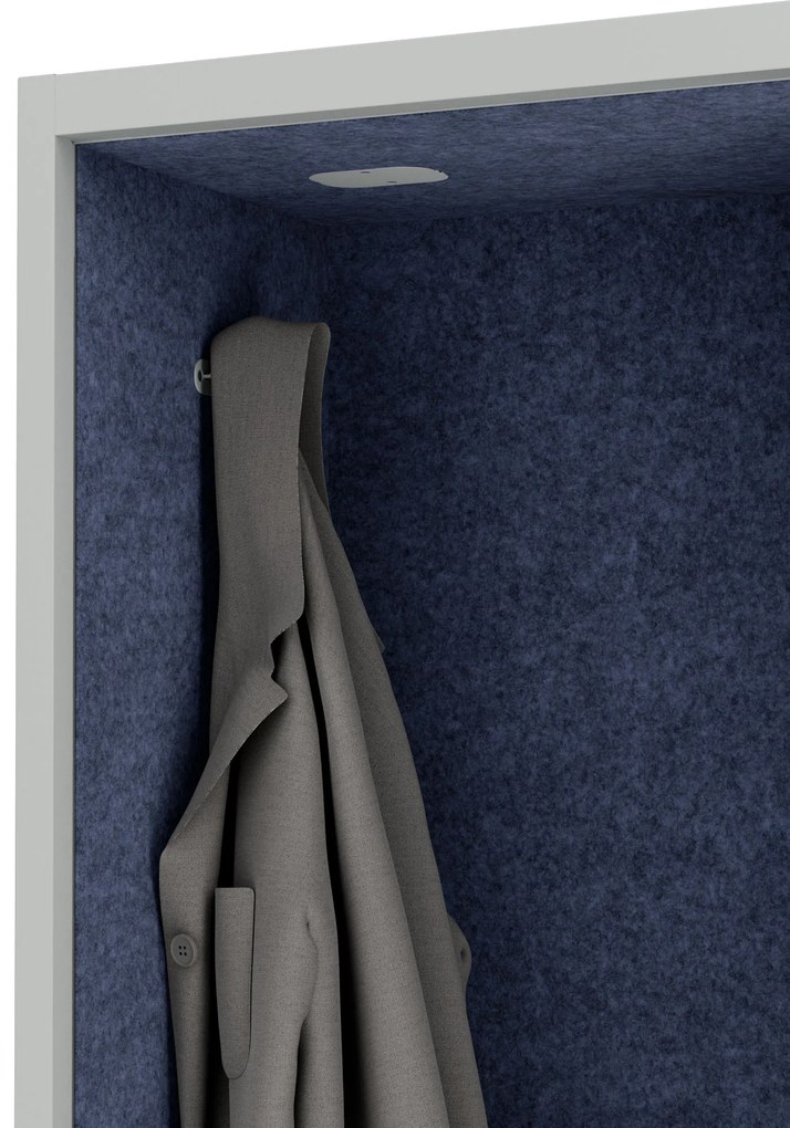 Akustická kabína SALLY MentalBox 1150 mm – sivý korpus, tmavomodré sedadlo