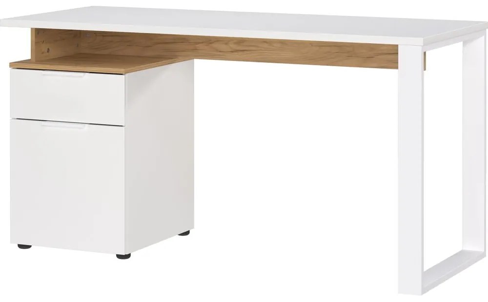 Pracovný stôl s bielou doskou 61x140 cm Hasselt – Germania
