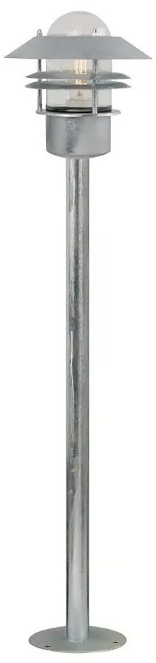 Nordlux - Vonkajšia lampa BLOKHUS 1xE27/60W/230V IP54 strieborná 92 cm