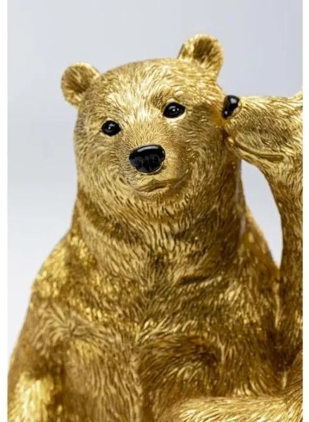 Cuddly Bears dekorácia zlatá 16 cm
