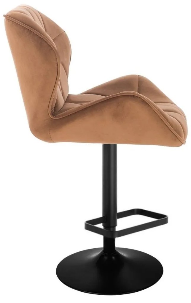LuxuryForm DESIGN Barová stolička MILANO VELUR na čiernom tanieri - hnedá