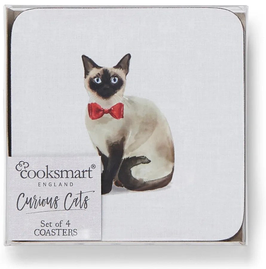 Súprava 4 modrých podnosov Cooksmart ® Curious Cats