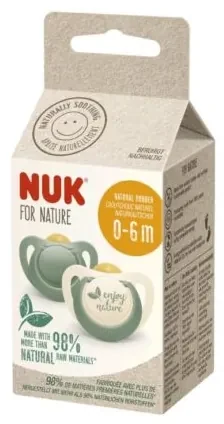 NUK Latexový cumlík NUK For Nature 0-6m 2 ks zelená