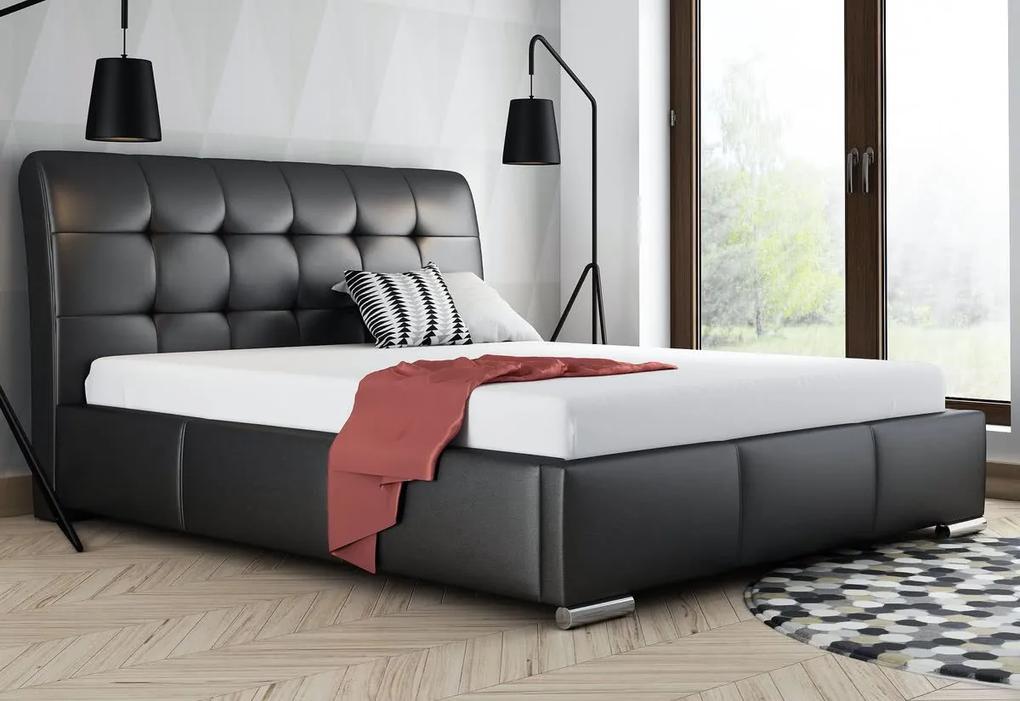 Čalúnená posteľ AMBER + matrac COMFORT, 140x200, madryt 1100