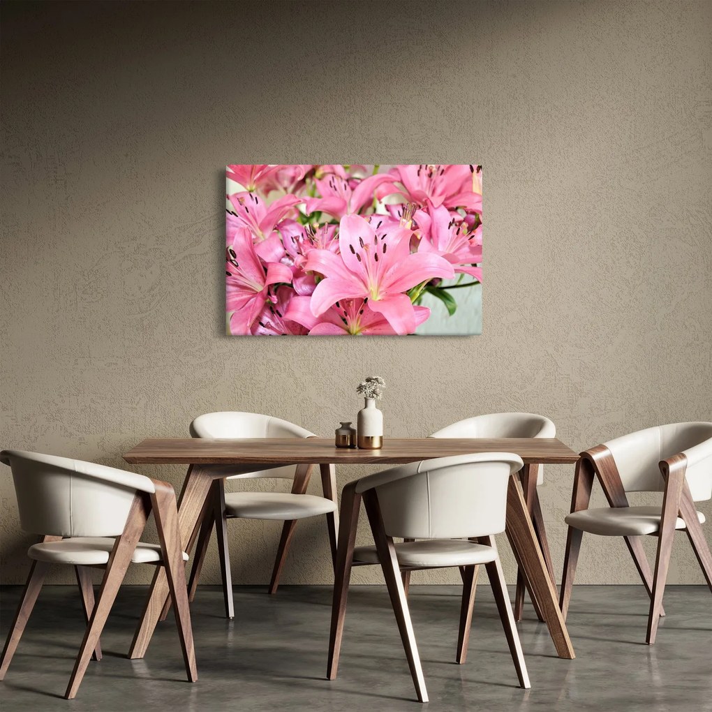 Obraz - Ružové ľalie (90x60 cm)