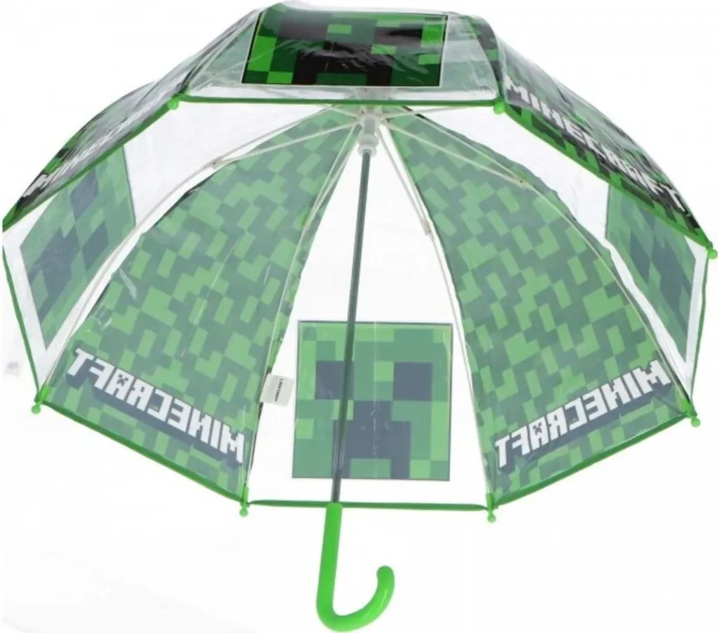 Detský transparentný dáždnik Minecraft Creeper - priemer 67 cm