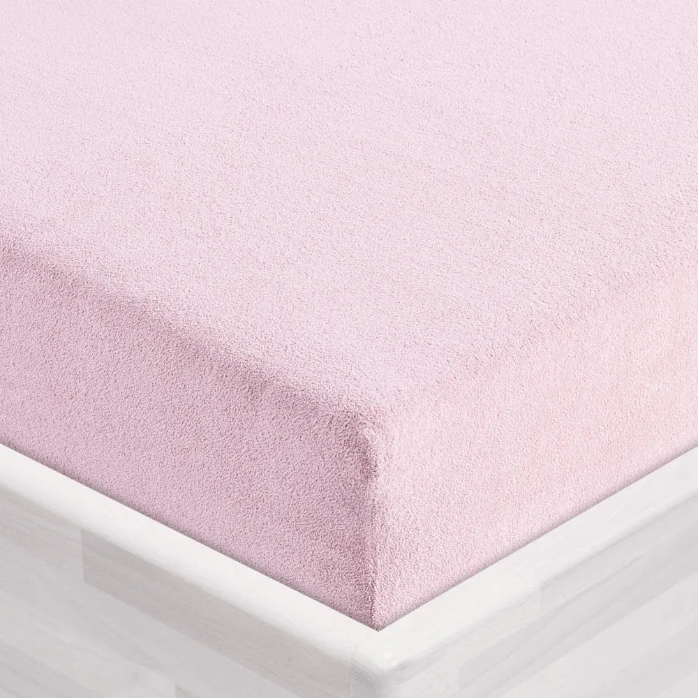 Froté napínacie prestieradlo FR-032 Púdrovo ružová 90 x 200 - výška 20 cm
