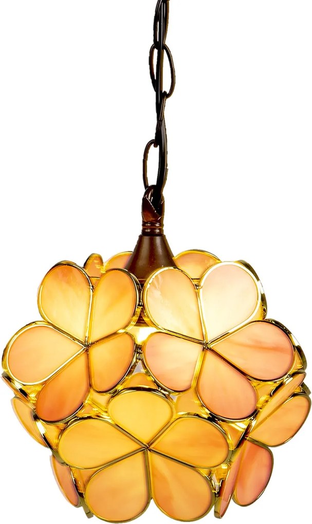 Závesné žlté svetlo Tiffany Bloom - Ø 31 * 90 cm E14 / max 1 * 40W