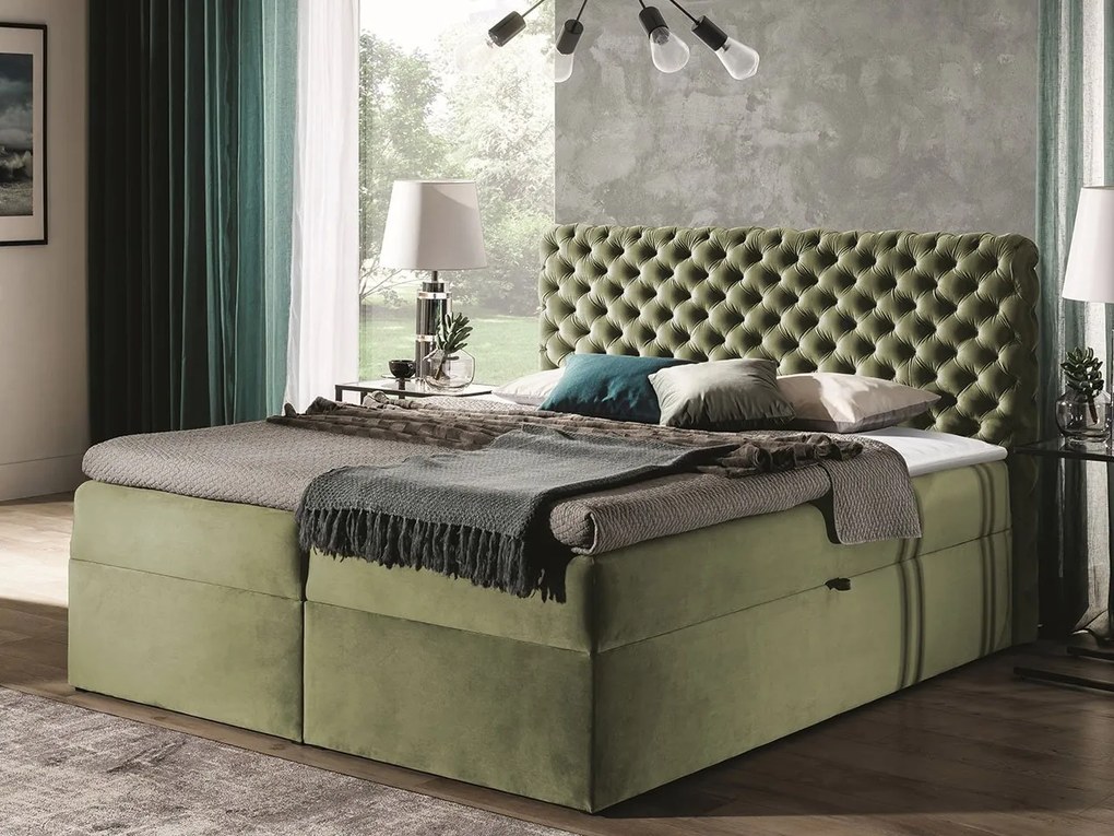 Kontinentálna posteľ Tigline, Rozmer postele: 180x200, Dostupné poťahy: Magic Velvet 2217