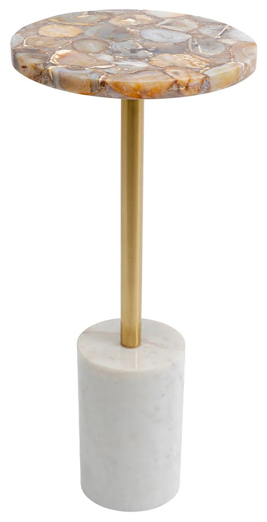 Agate príručný stolík biely Ø25 cm